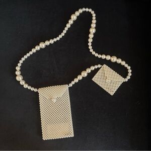 Faux Pearl Crossbody with Utility Pouch